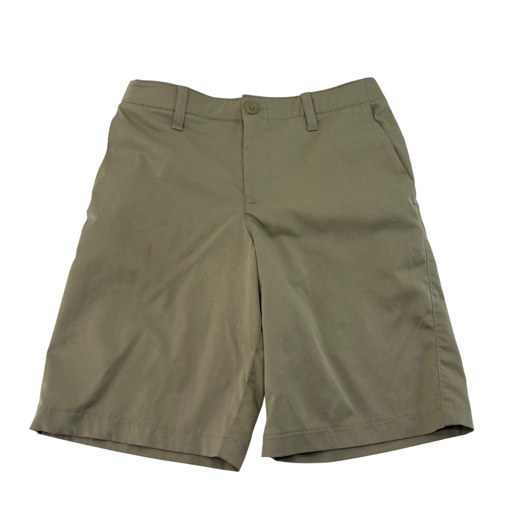 Under Armour Loose Performance Shorts Khaki Tan Boys Size 14 Active Golf